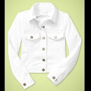 GAP Girls Small - 6-7 white jean jacket denim stretch